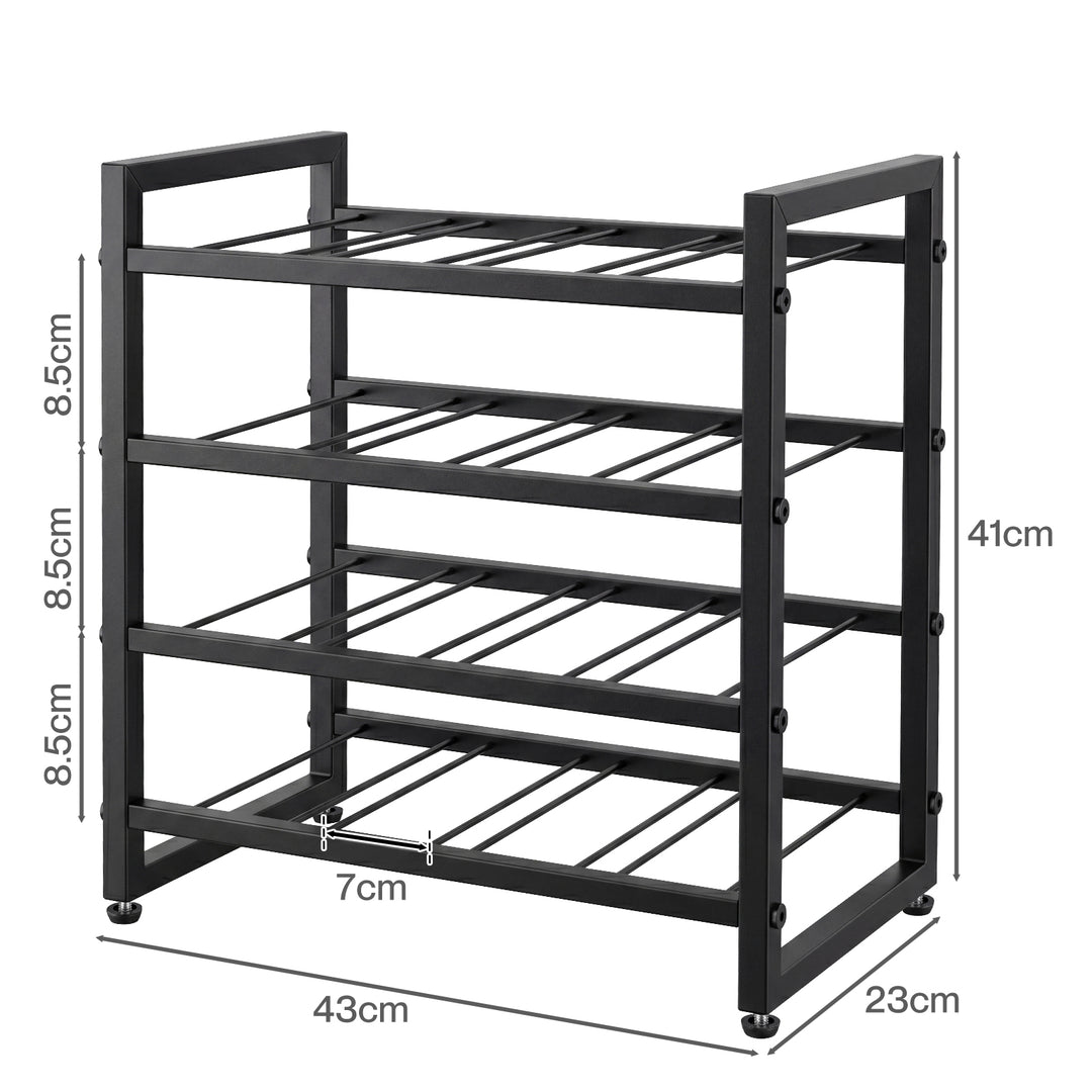 Wine Rack 16 Bottle 4-Tier Metal Display Storage Organizer Adjustable Bar
