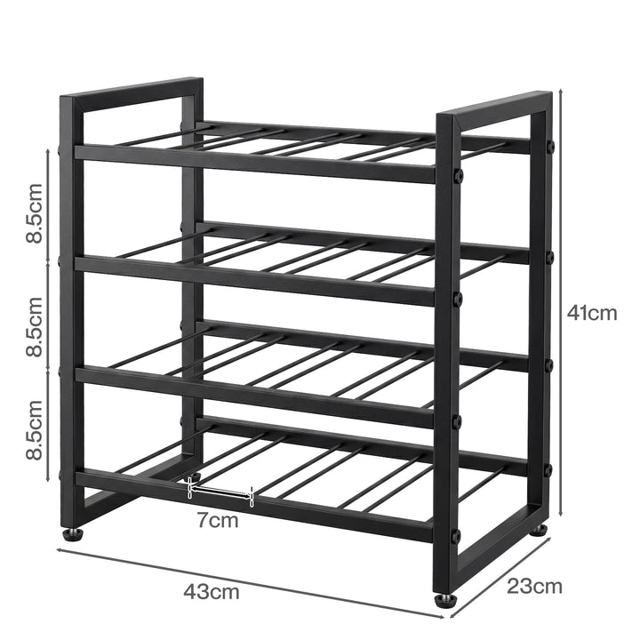 Wine Rack 16 Bottle 4-Tier Metal Display Storage Organizer Adjustable Bar