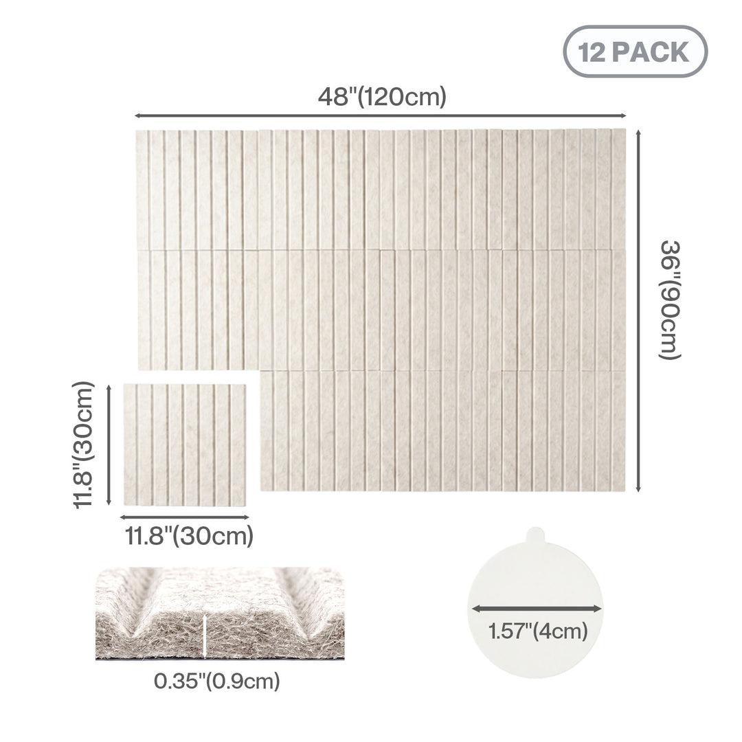 Cork Boards Alternative 12Pcs 30cmx30cm Felt Bulletin Board Tiles Coustic