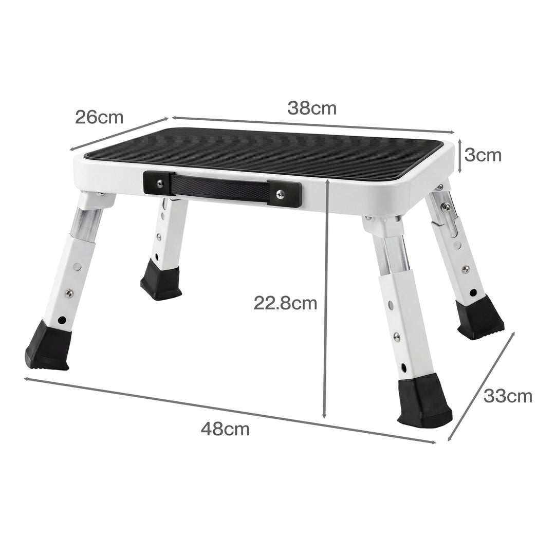 Folding Aluminium Step Stool 150kg 3 Height Adjustable Portable Multi-Use