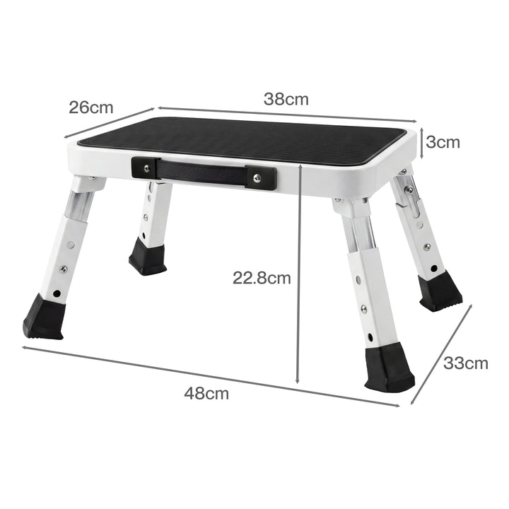 Folding Aluminium Step Stool 150kg 3 Height Adjustable Portable Multi-Use