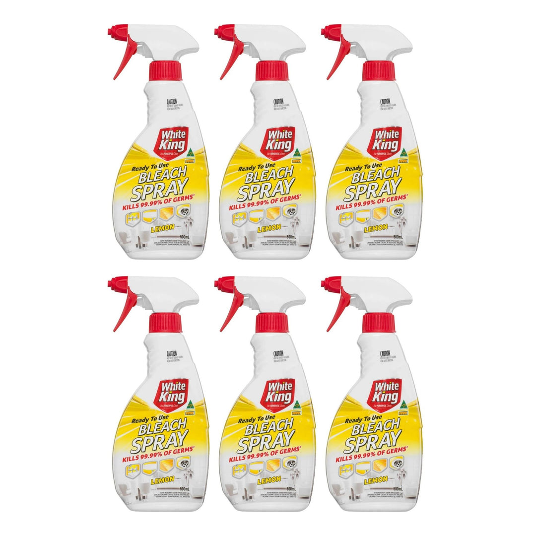White King 500mL Lemon Bleach Spray  x6