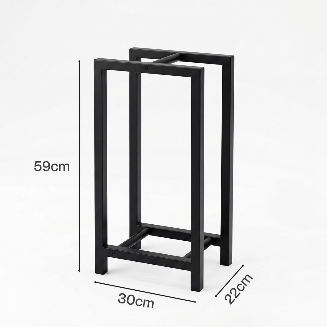 Firewood Rack Metal Outdoor Storage Log Holder Fireplace 30 x 22 x 59cm