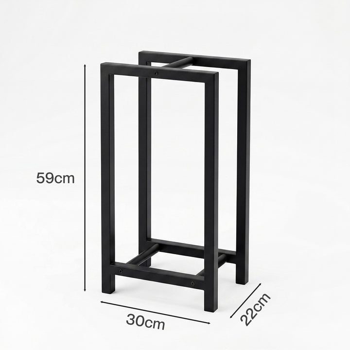 Firewood Rack Metal Outdoor Storage Log Holder Fireplace 30 x 22 x 59cm