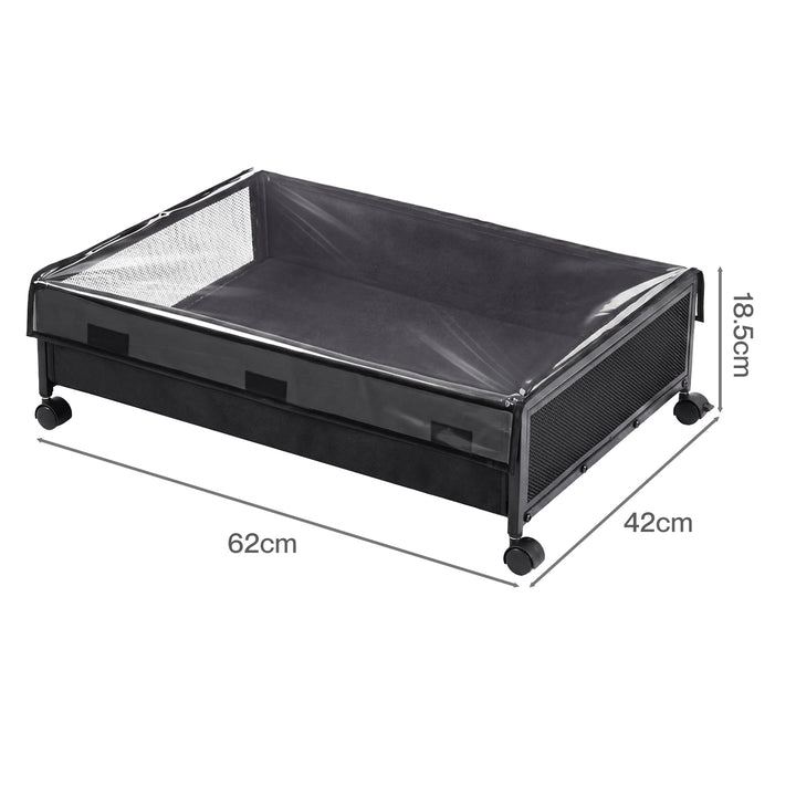 Under Bed Storage Box 2PCS Wheels Clothes Organizer Dustproof 2 x 48L