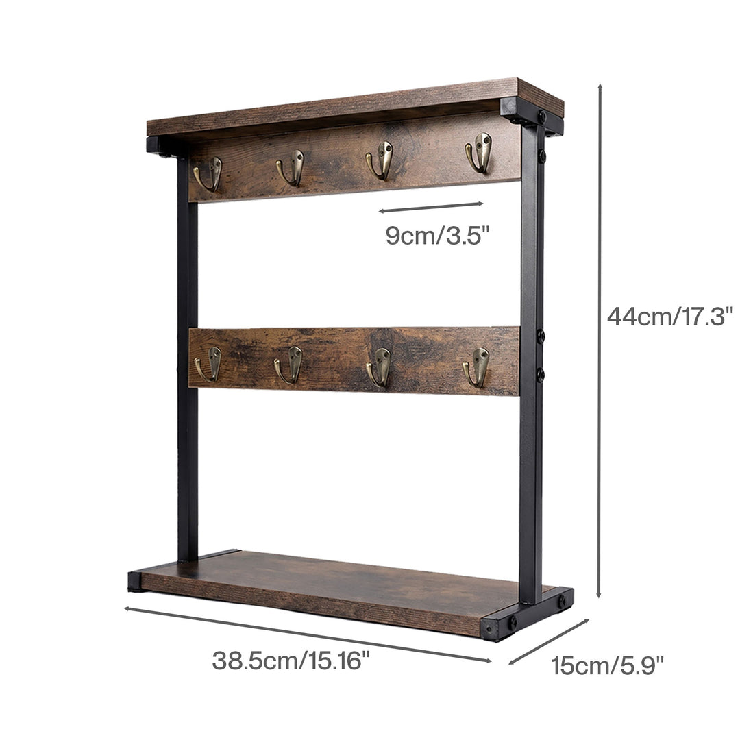 Mug Rack 8 Hook Storage Holder Stand Kitchen Counter Cup Organizer Rustic