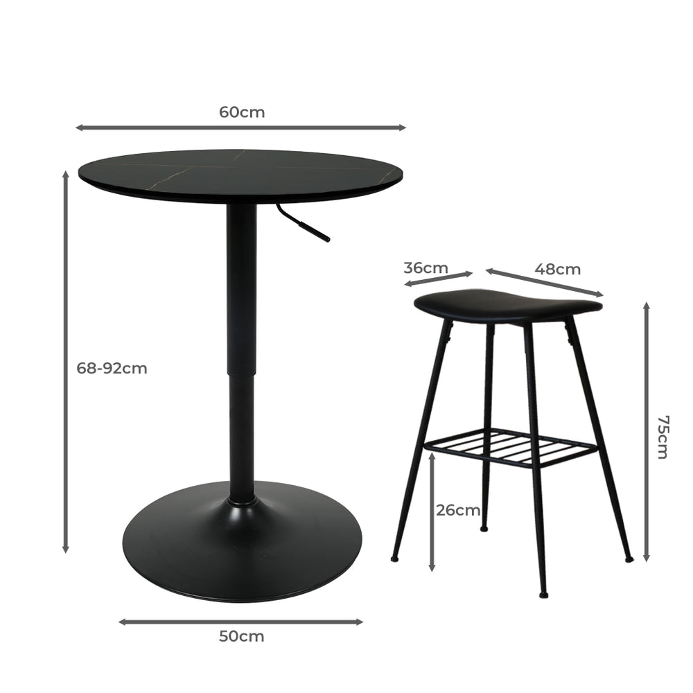 Levede 1XBar Table +2XBar Stools Set - Levede