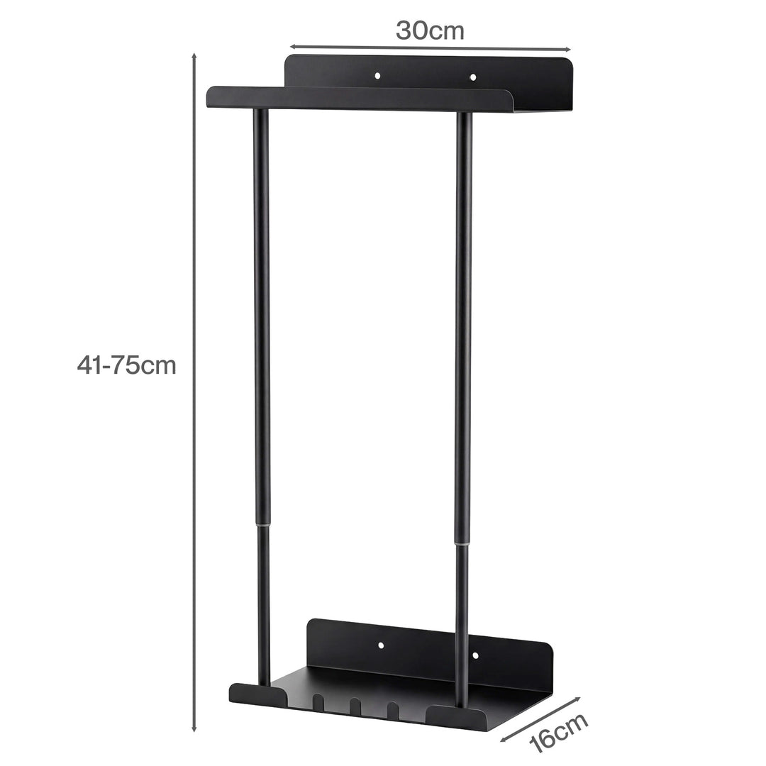 Adjustable Towel Rack 3 Hooks Bathroom Towel Storage Holder Wall Mounted