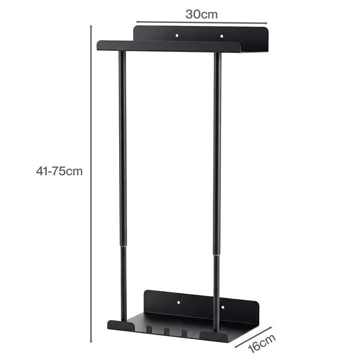 Adjustable Towel Rack 3 Hooks Bathroom Towel Storage Holder Wall Mounted
