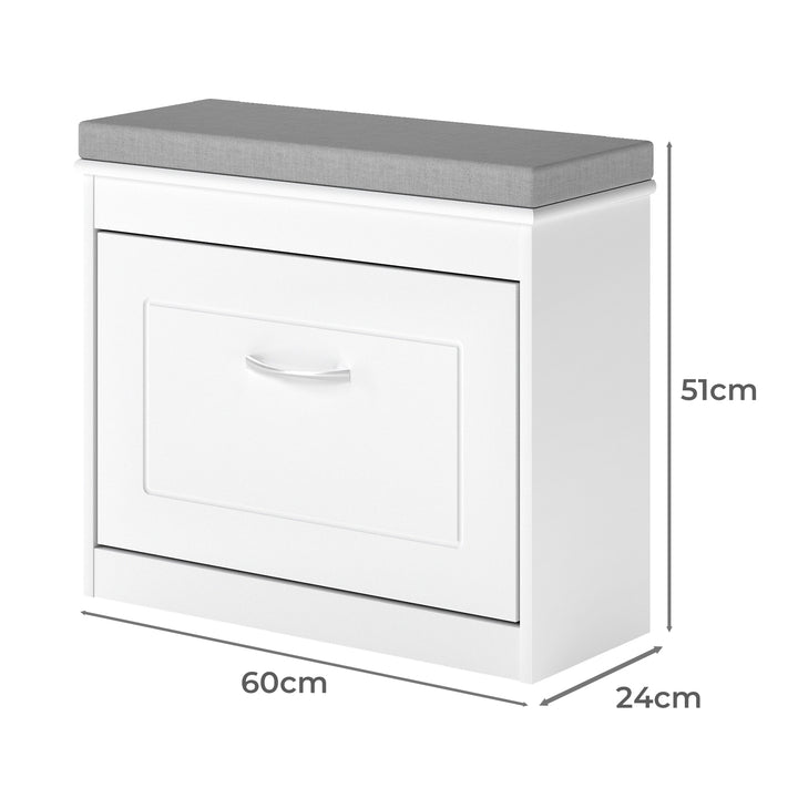 60cm Shoe Rack Storage Cabinet Bench Cosy Padded Seat Organiser Cupboard