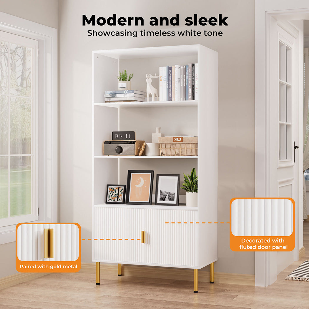 Levede Display Shelf 3 Tier Open Bookshelf 165cm Storage Cabinet Bookcase Wooden
