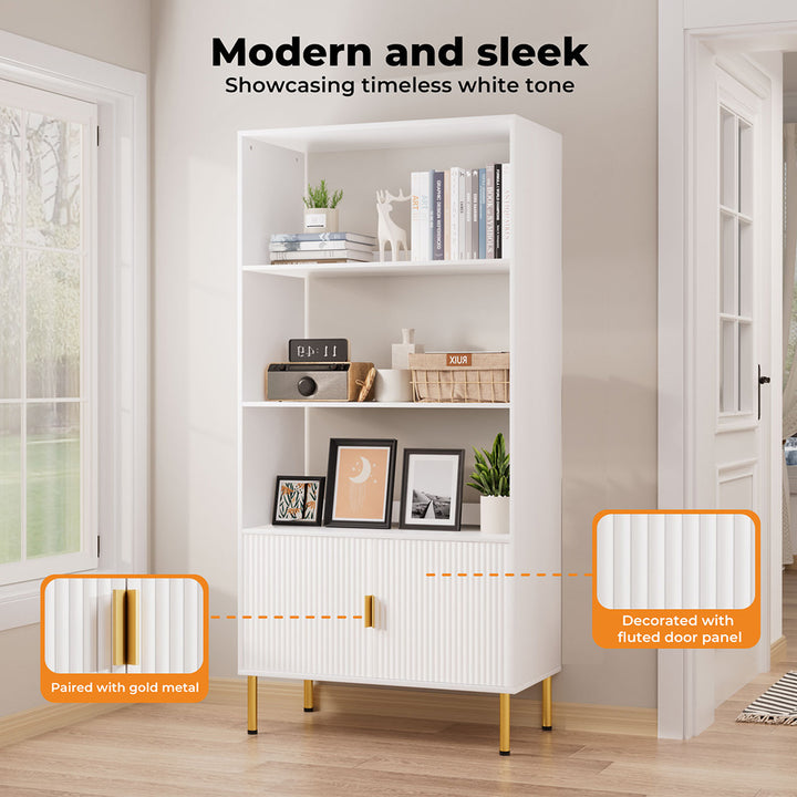 Levede Display Shelf 3 Tier Open Bookshelf 165cm Storage Cabinet Bookcase Wooden