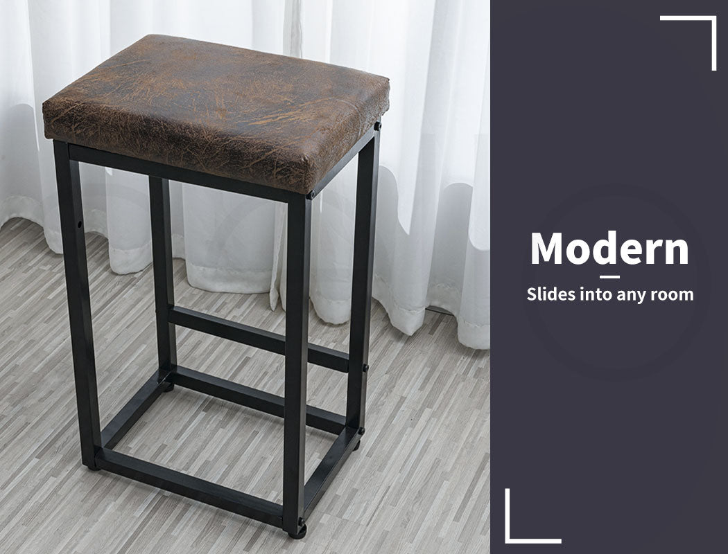 Levede 2X Bar Stools PU Leather Metal - Levede