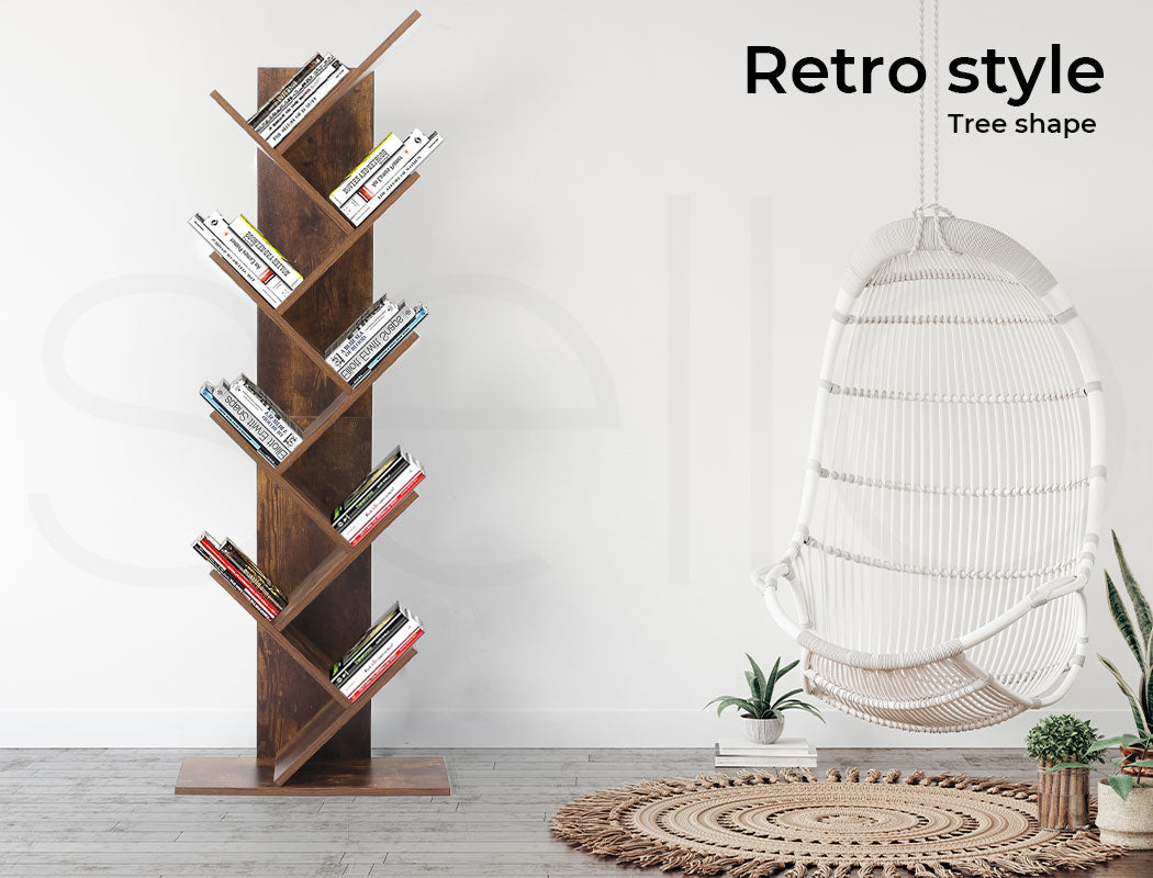 Levede Bookshelf Wooden Tree Bookcase - Levede