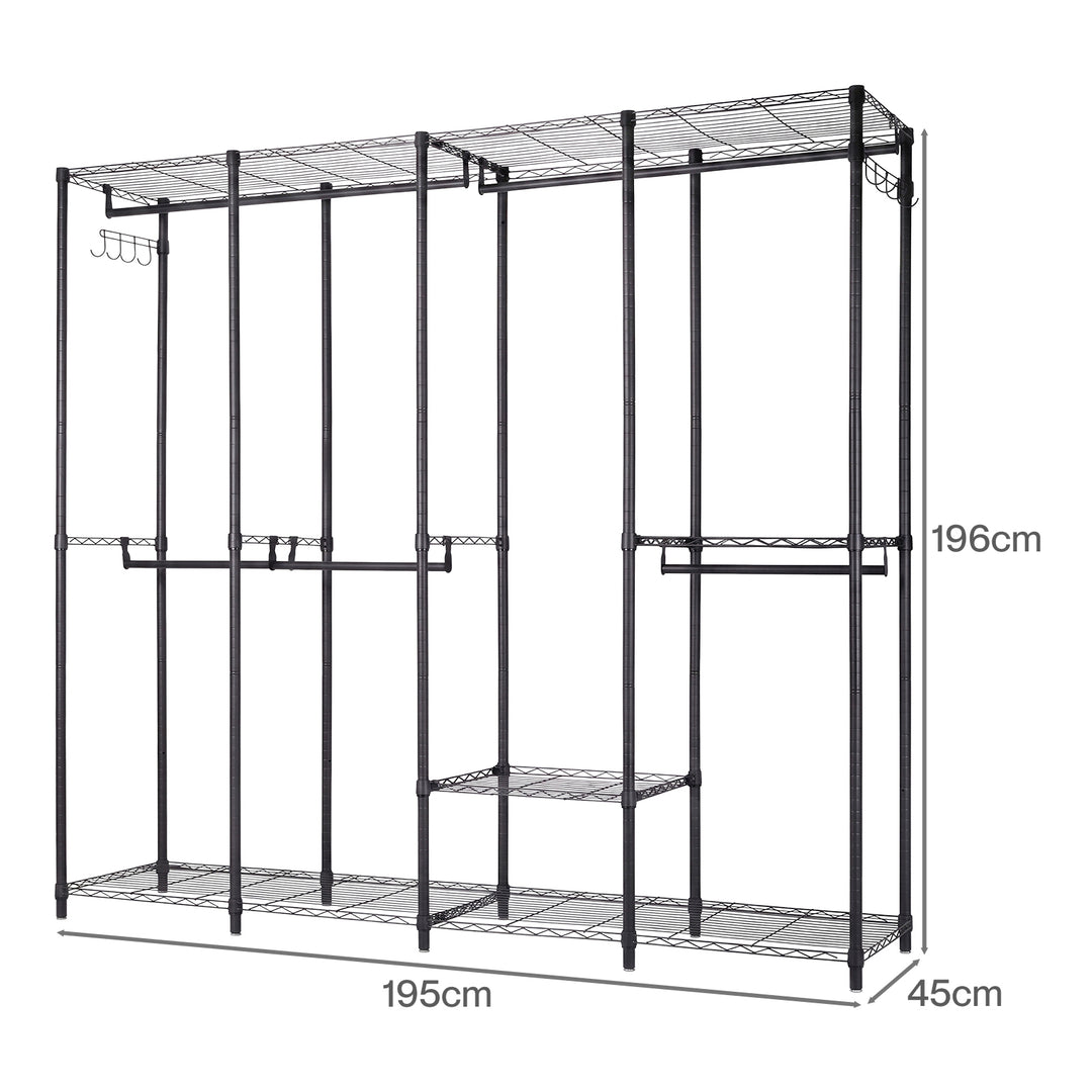 Heavy Duty Clothes Rack Organizer 500kg Carbon Steel Bedroom