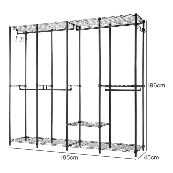 Heavy Duty Clothes Rack Organizer 500kg Carbon Steel Bedroom