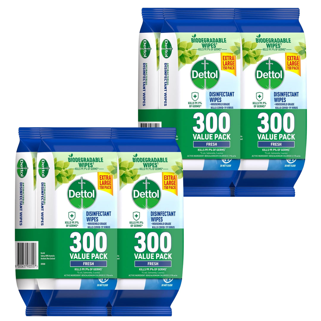 Dettol 600 X Disinfectant Wipes Fresh x4