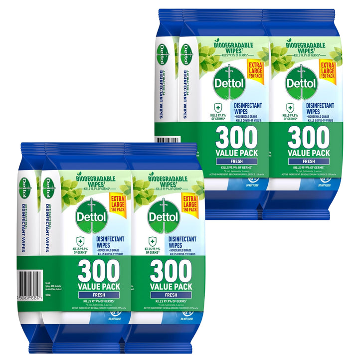 Dettol 600 X Disinfectant Wipes Fresh x4