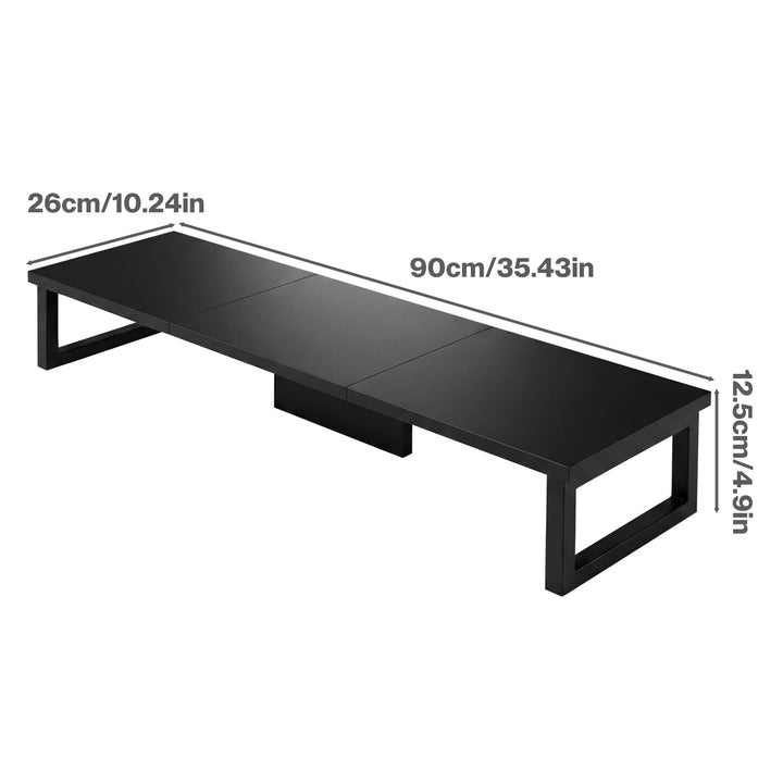 Levede Dual Monitor Stand Riser Desk Laptop Computer Organizer Laptop Shelf 90cm