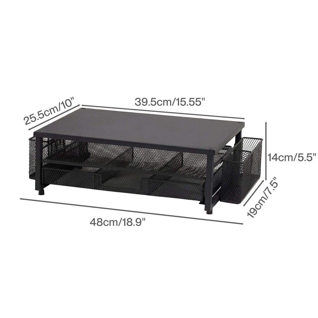 Levede Monitor Stand Riser Metal Computer Desk Organizer Shelf Drawer Pen Holder