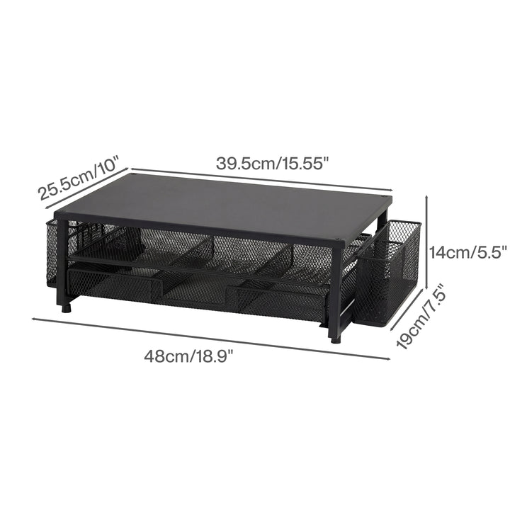 Levede Monitor Stand Riser Metal Computer Desk Organizer Shelf Drawer Pen Holder