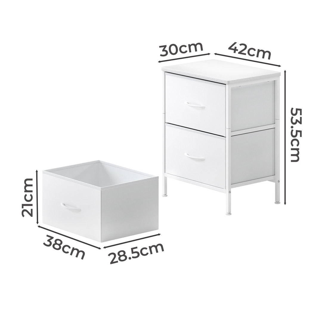 Bedside Table Storage Nightstand Bedroom Cabinet Drawers End Table Shelf.