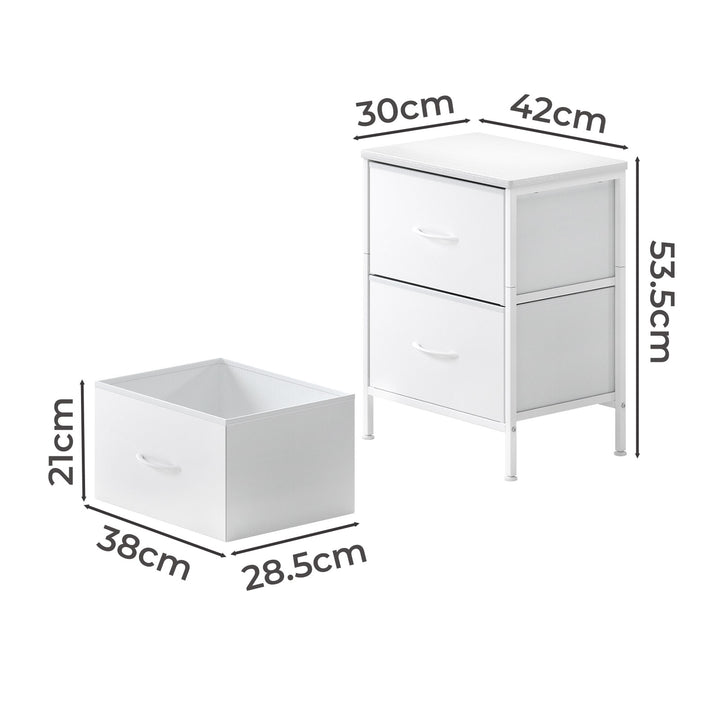 Bedside Table Storage Nightstand Bedroom Cabinet Drawers End Table Shelf.
