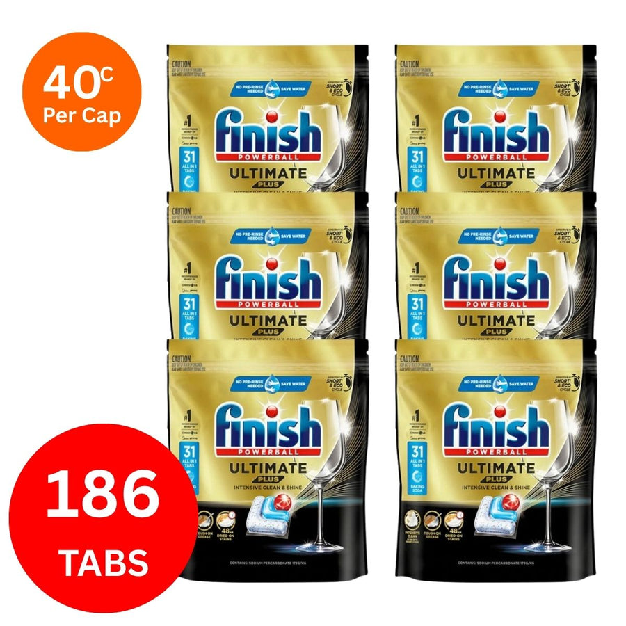 Finish Ultimate Plus x 186 Baking Soda Dishwasher Tablets.