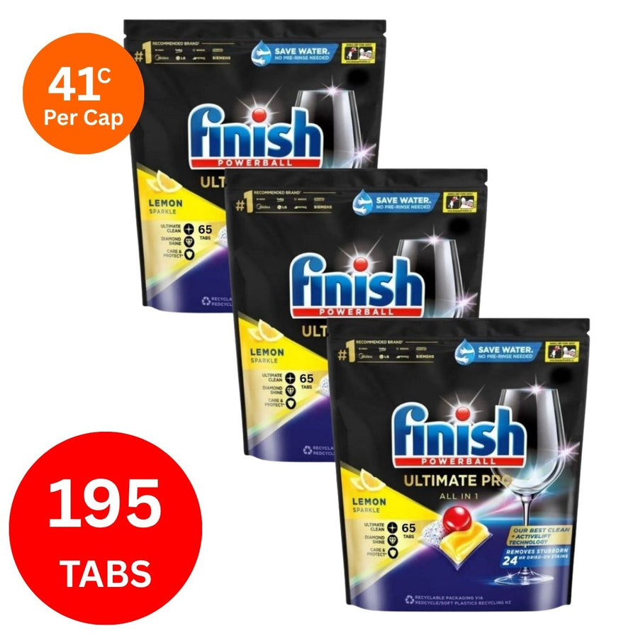 Finish Ultimate Pro x 195 Lemon Dishwasher Tablets.