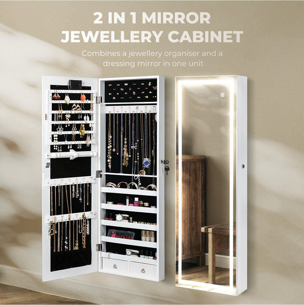 Levede Mirror Jewellery Cabinet Touch - Levede