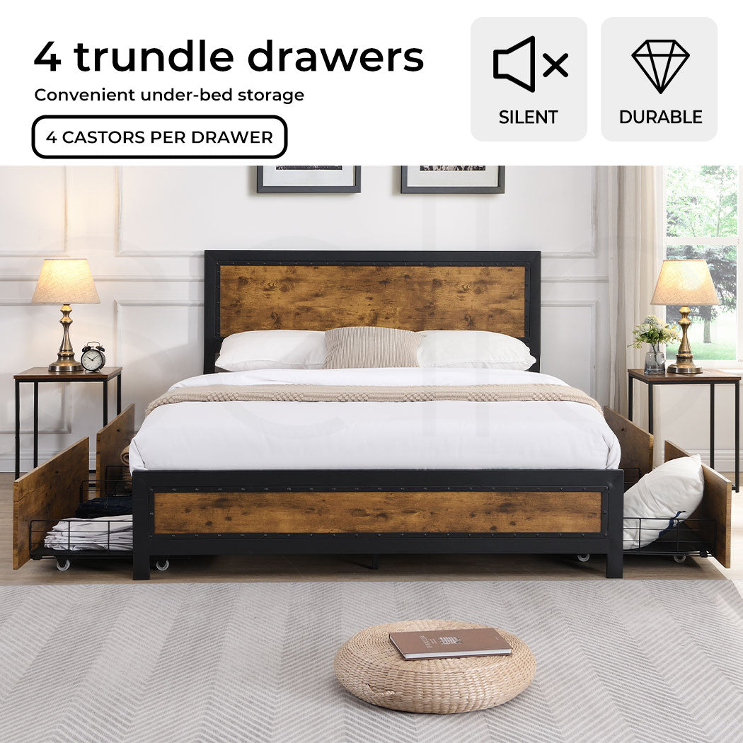 Levede Metal Bed Frame for Double and Queen Mattresses - Levede