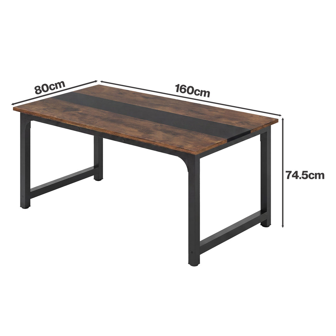 Dining Table 4-6 Seater Industrial Rectangular 160cm Kitchen Restaurant