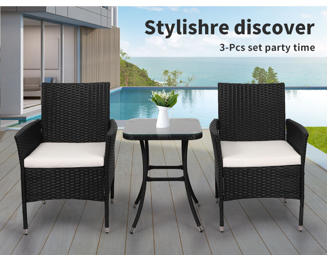 Levede 3 Pcs Outdoor Furniture Setting - Levede