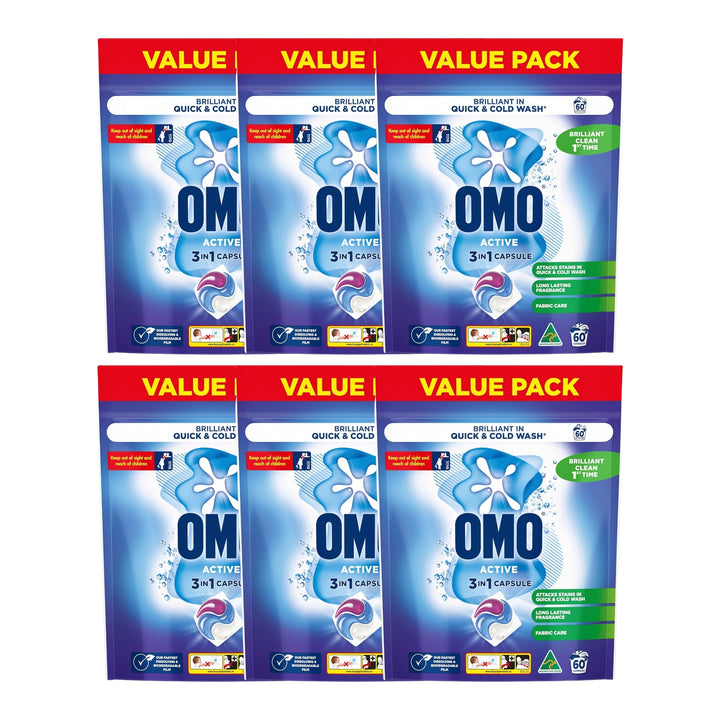 Omo 3 in 1 Active x 60 Laundry Capsules