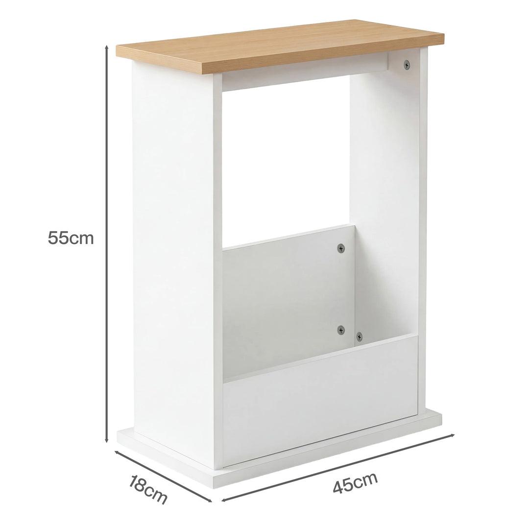 Levede Slim Side Table Magazine Rack Narrow Sofa End Table Storage Living Room