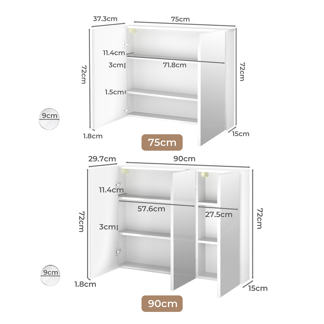 Bathroom Mirror Cabinet - Wall Mounted