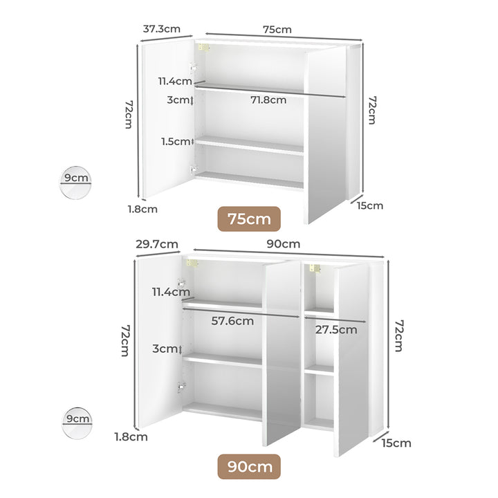 Bathroom Mirror Cabinet - Wall Mounted