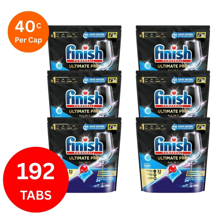 Finish Ultimate Pro 40c/Tab x 192 Baking Soda Dishwasher Tablets.