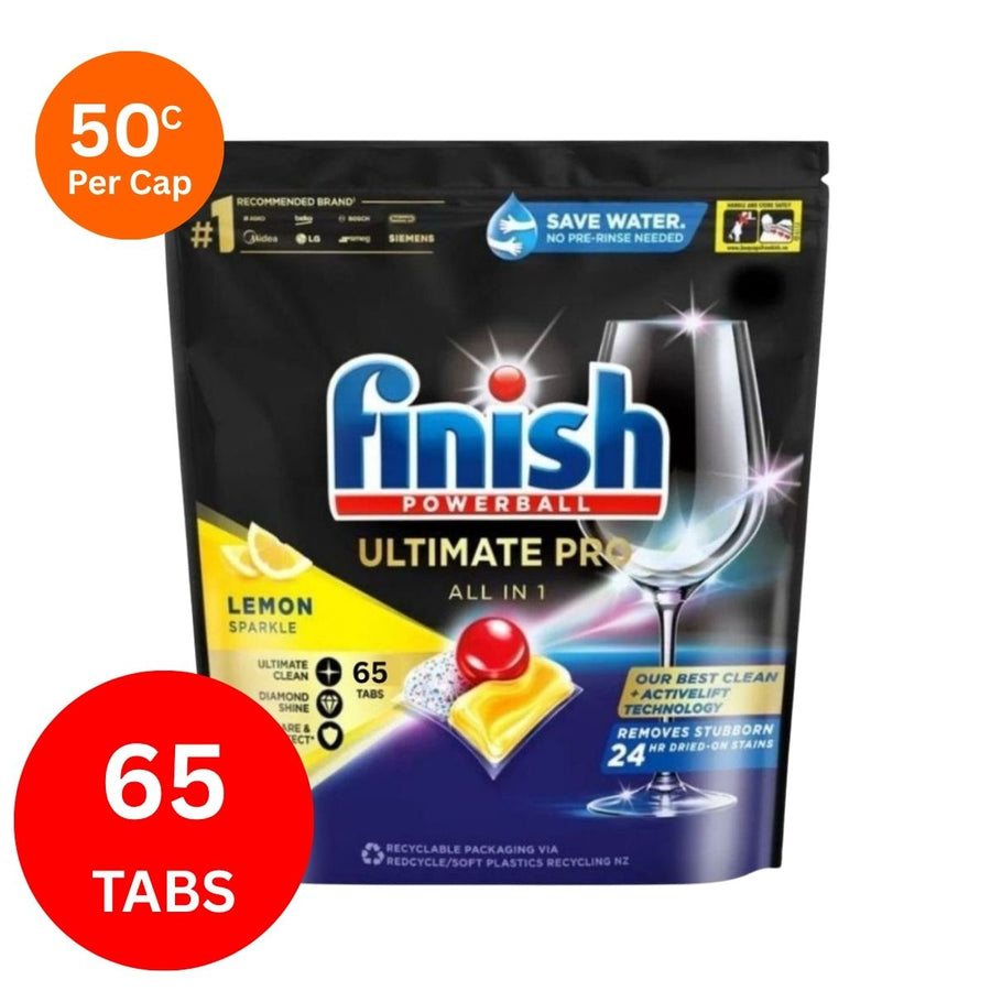 Finish Ultimate Pro x 65 Lemon Dishwasher Tablets.