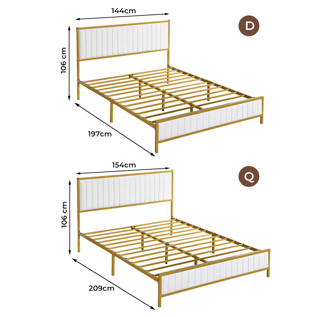 White Metal Bed Frame – Modern Style