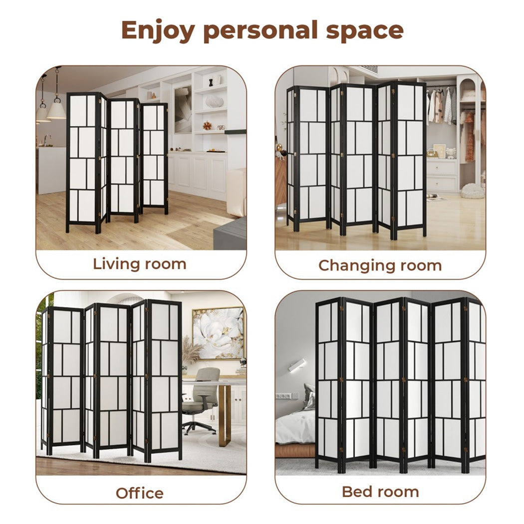 6 Panel Room Divider Folding Partition Freestanding Screen Wooden