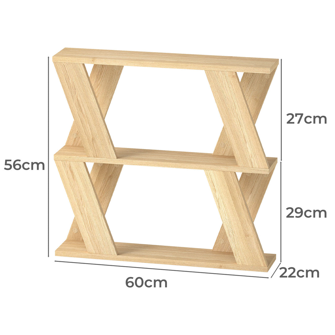 Slim Side Table with Magazine Rack Two-Tier Storage Compact Coffee Table