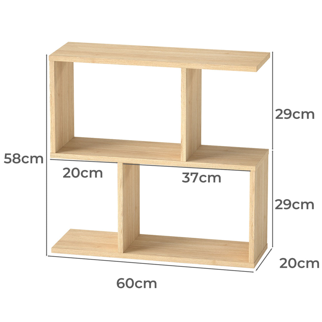 Narrow Side Table Slim 2 Tier Modern Bedside Table Deep Oak Nightstand