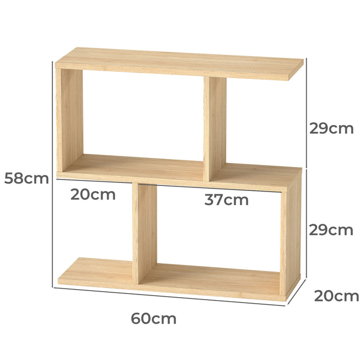 Narrow Side Table Slim 2 Tier Modern Bedside Table Deep Oak Nightstand