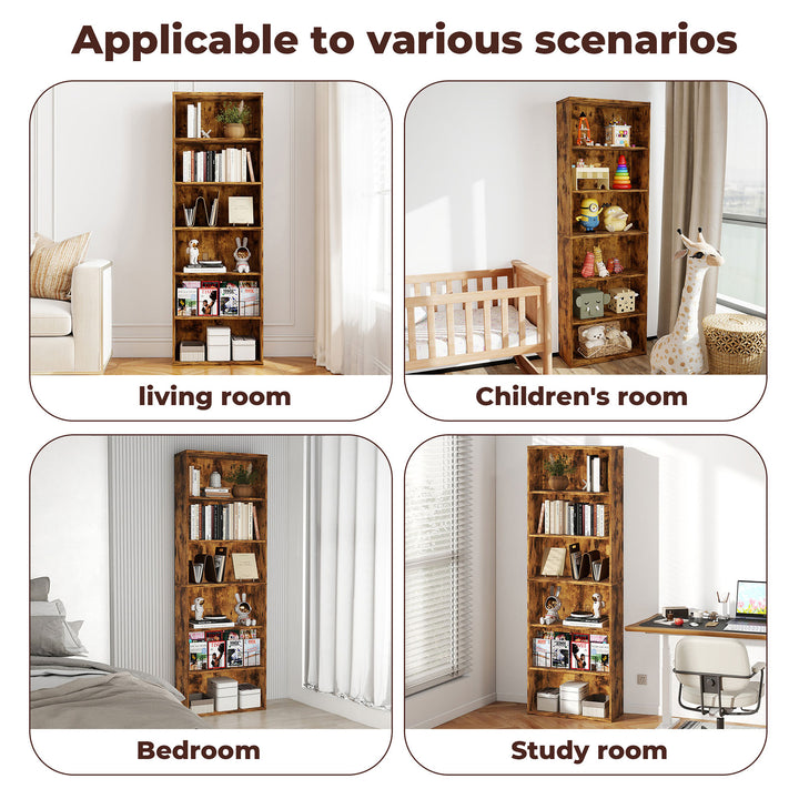 6 Tier Book Shelf Storage Shelves Bookcase Display Unit Organizer Cabinet