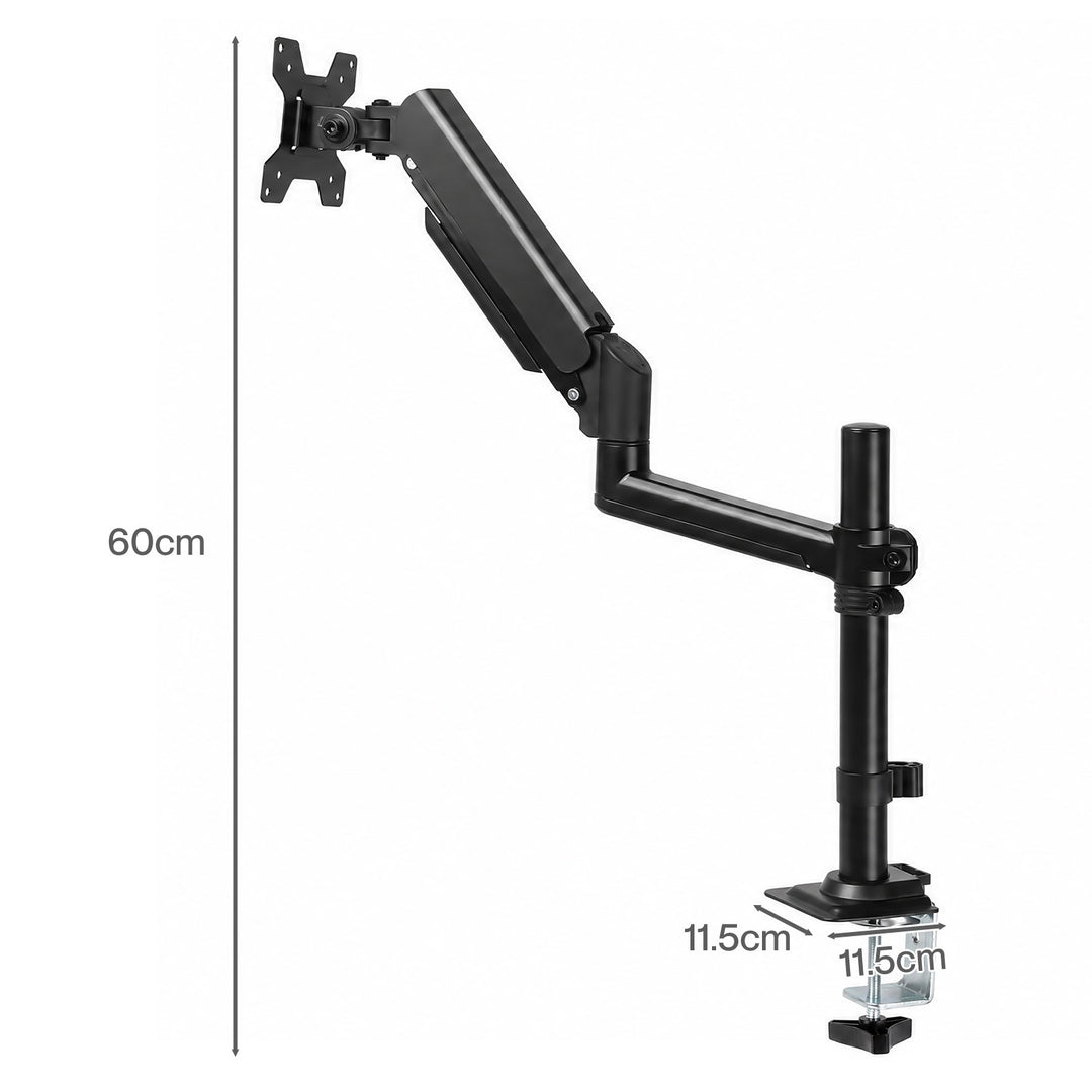 Single Monitor Arm Adjustable 2-Way Desk Mount Rotatable 13-32 inch Black