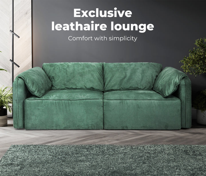 Levede Sofa Floor Couch 3-Seater Leathaire - Levede