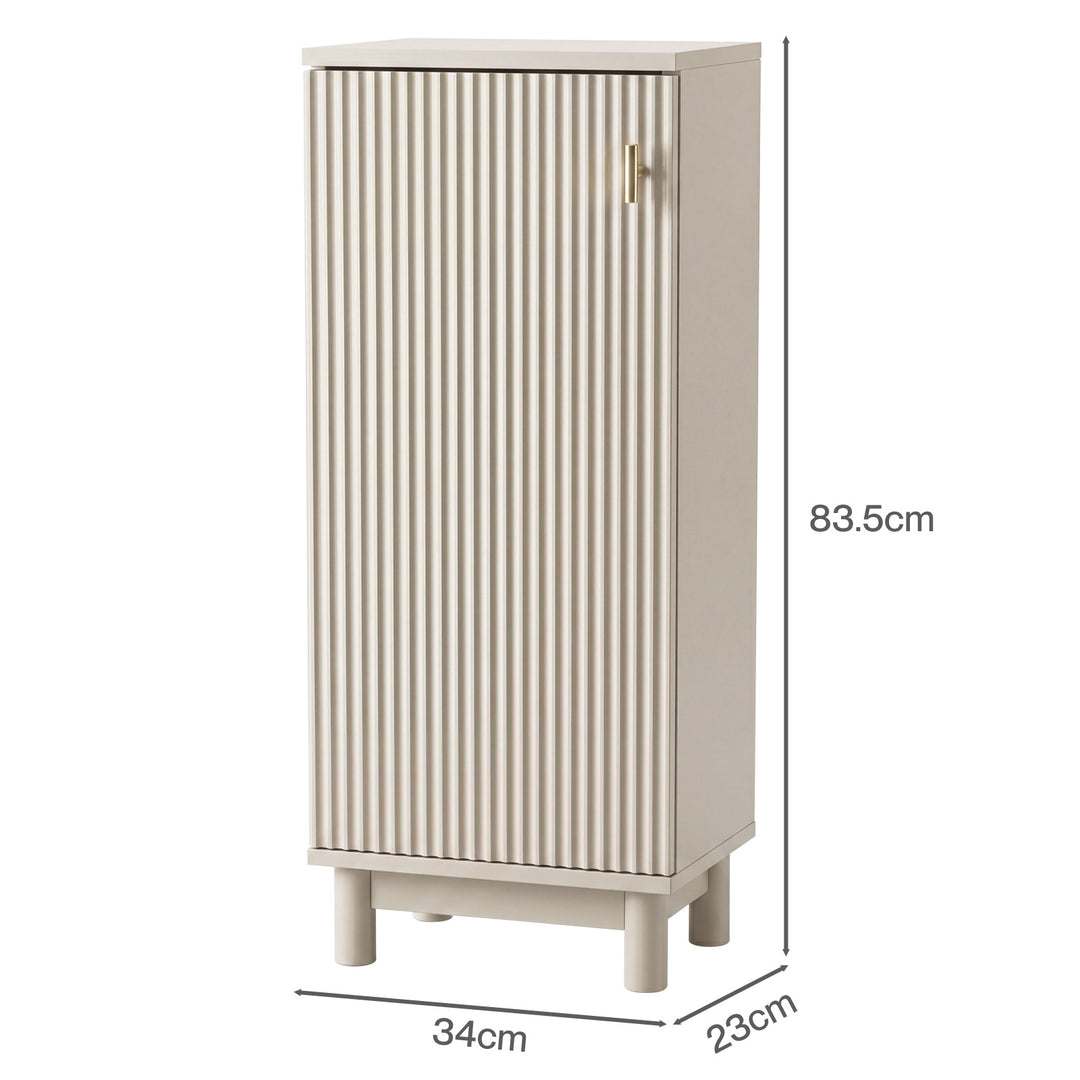 Bathroom Cabinet Freestanding Storage Cupboard Slim 3 Tier Shelves