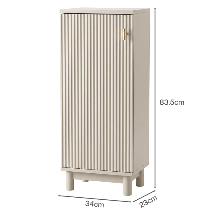 Bathroom Cabinet Freestanding Storage Cupboard Slim 3 Tier Shelves