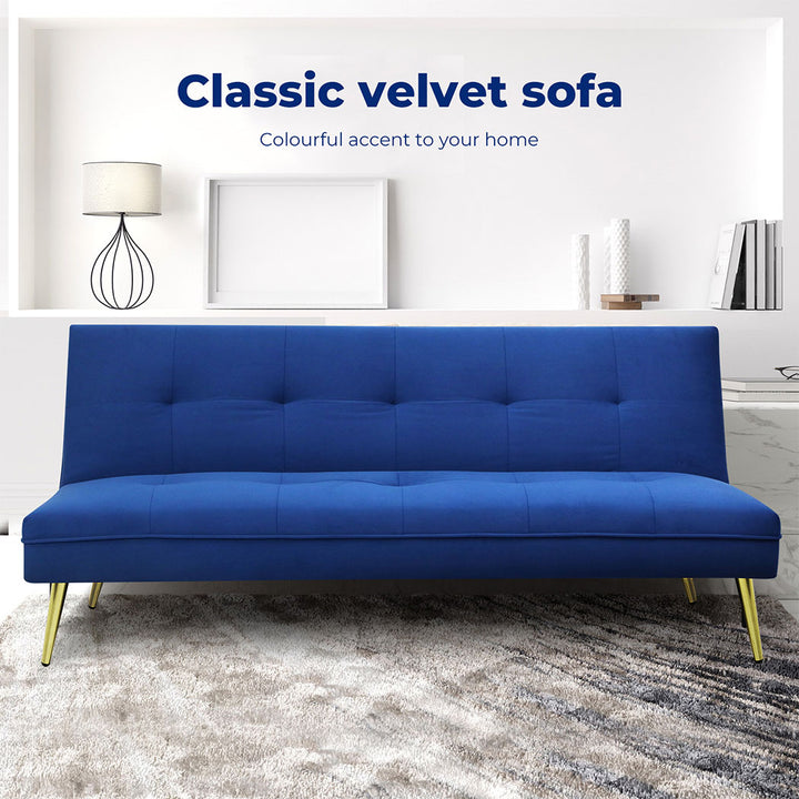 Levede Sofa Bed Convertible Velvet 3 Seater - Levede